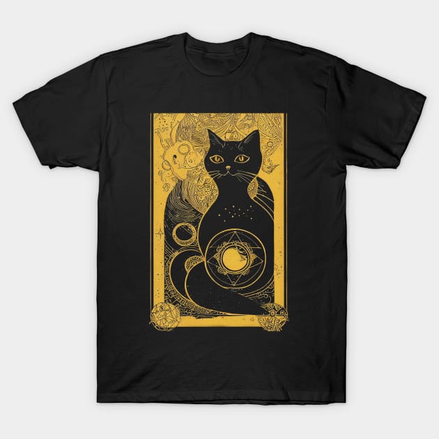 Black Cat Tarot T-Shirt by PixieDustVibes